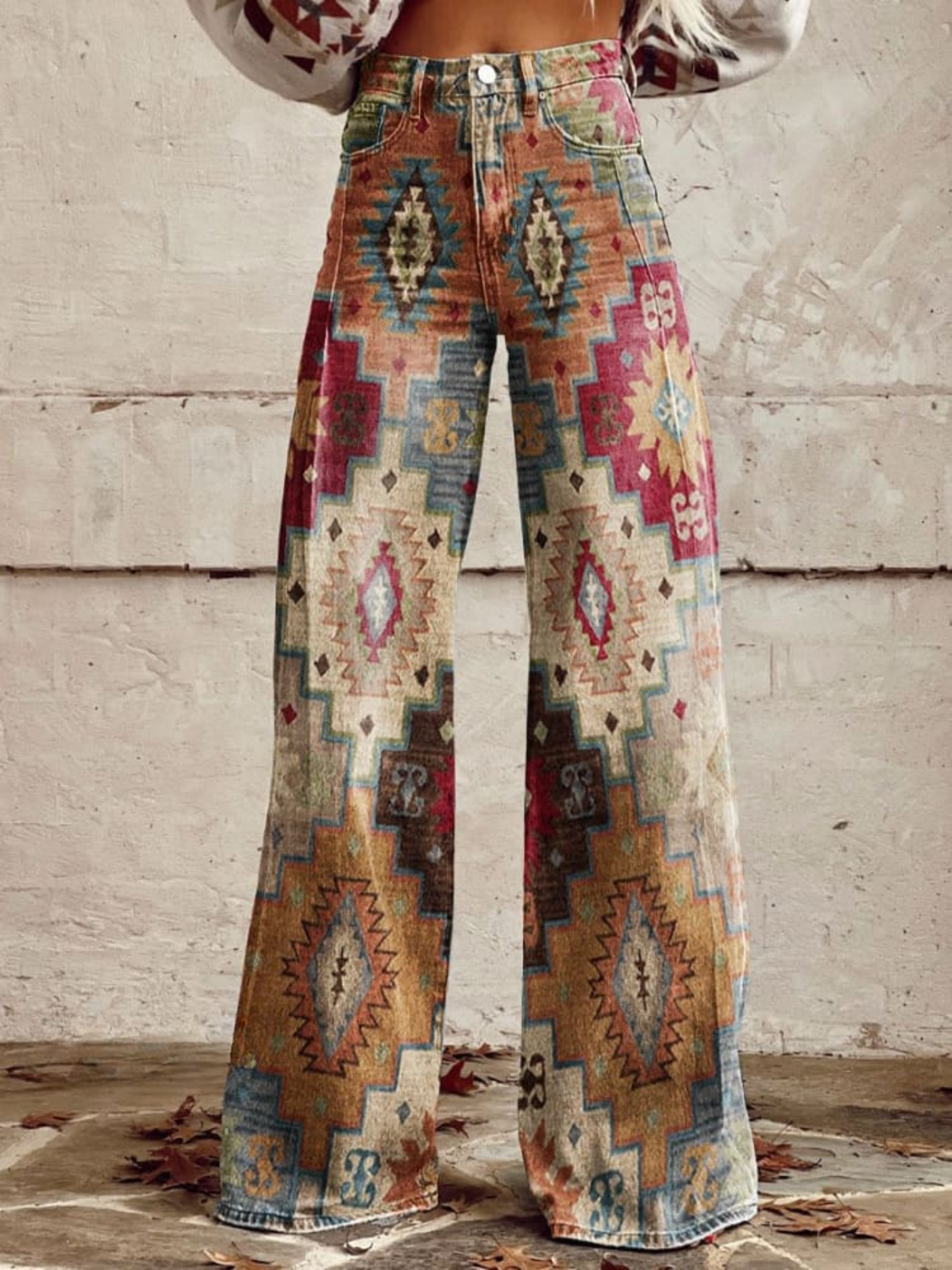 JensenStil™ Gry | Boho Vintage Wide-Leg Bukser